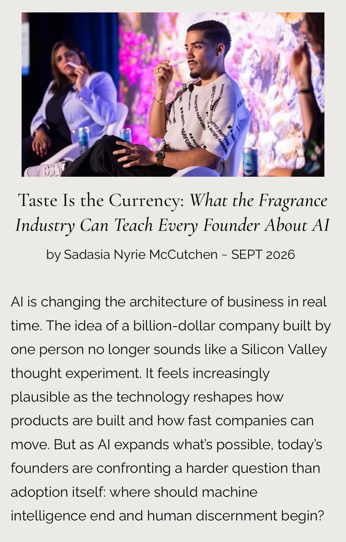 Taste Is the Currency: What the Fragrance Industry Can Teach Every Founder About AI