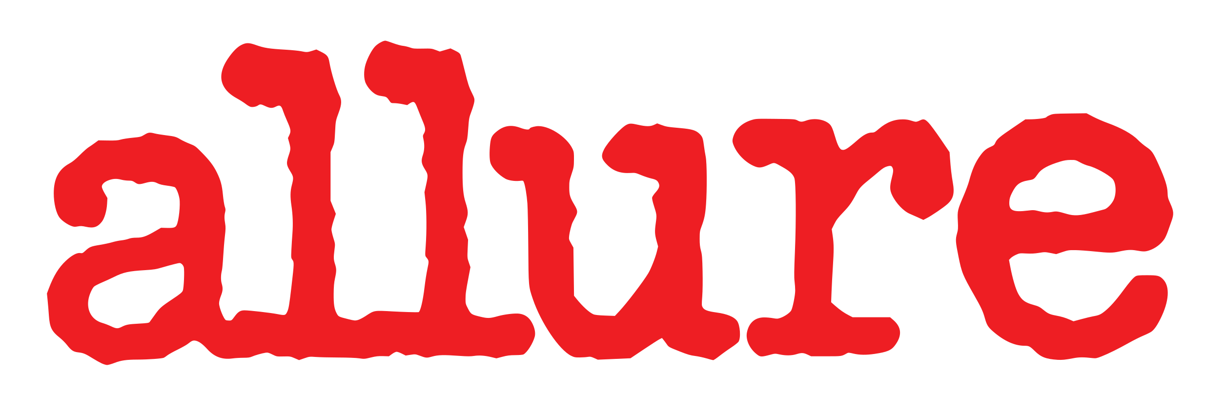 Red 'allure' text on a green background